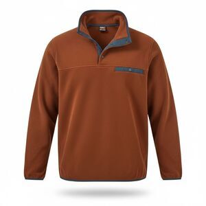 32 Degrees Men’s Fleece Pullover XL Rust Quarter Snap Lightweight